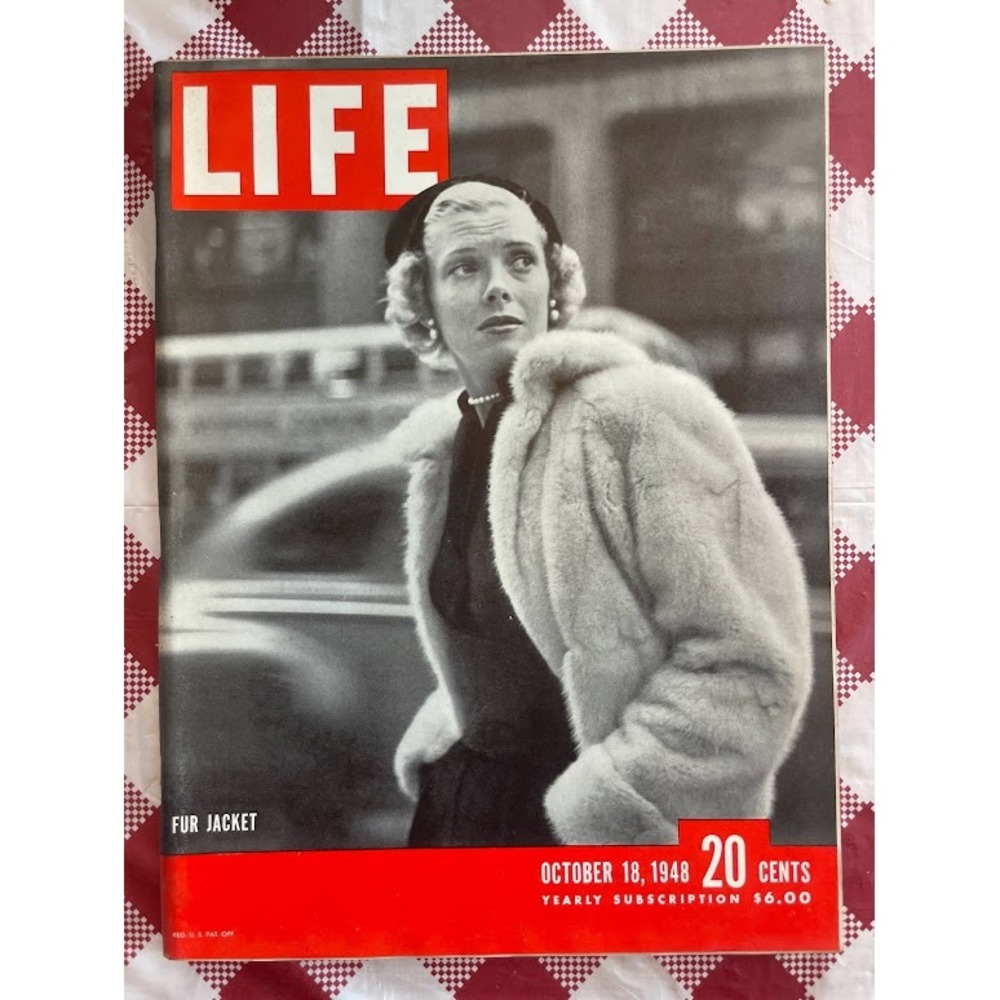 LIFE Magazine October 18 1948 Fur Barbara Wood Zim Minn Karl Marx NO LABEL